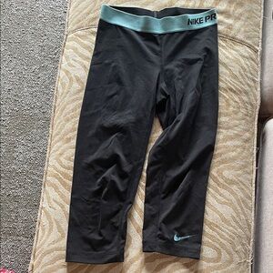 Nike Black and Teal Leggings